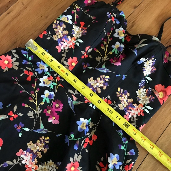 Express Floral Black Fit + Flare Dress - Picture 6 of 8